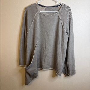 Calvin Klein Performance Striped Gray Long Sleeve Top